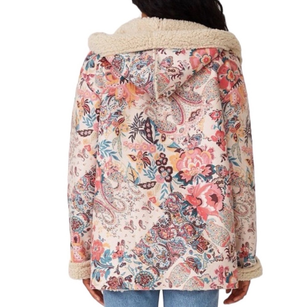 PAISLEY FLORAL SHERPA LINED JACKET size S - Picture 4 of 8